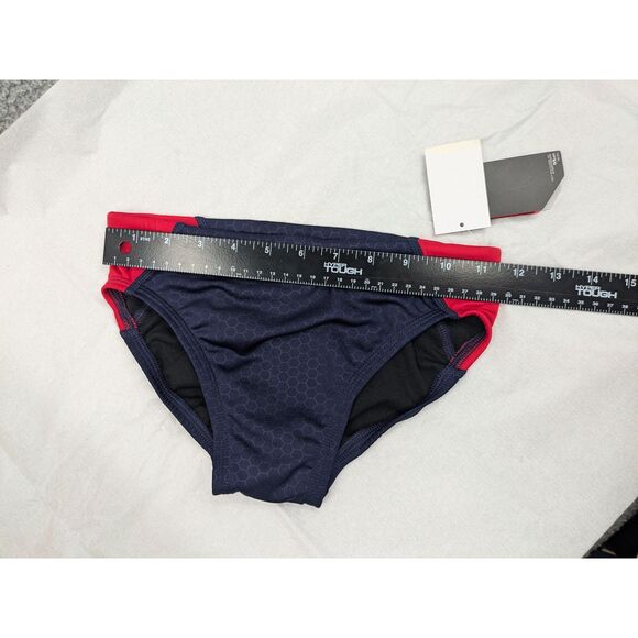 TYR Boys Durafast Hexa Blade Racer Brief Swimsuit Navy and Red sz 28 *NEW* - Picture 7 of 7